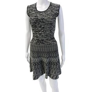 Romeo & Juliet Women Fit & Flare Sweater Dress Black Geometric Size XS